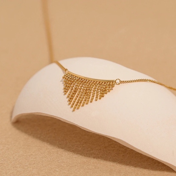 18K Gold Plated Beads Tassel Necklace - Picture 5 of 9